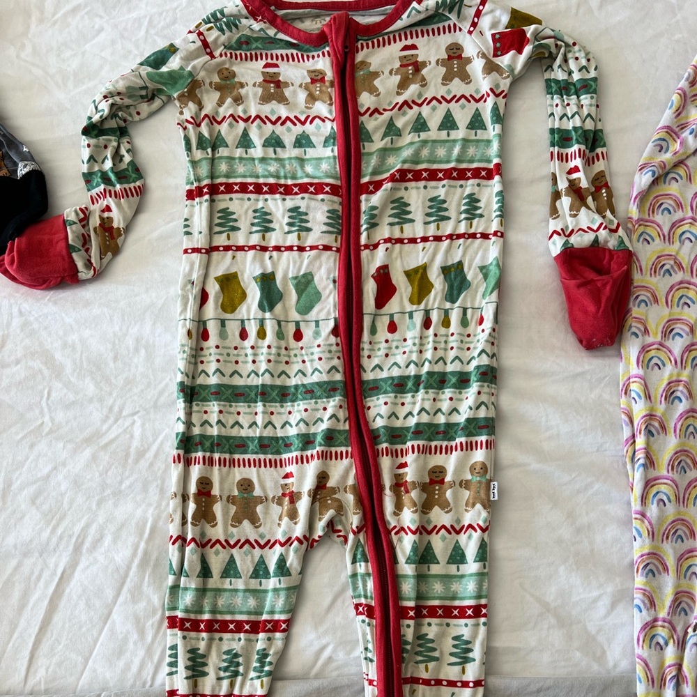 Christmas pajamas. Worn but still in good condition